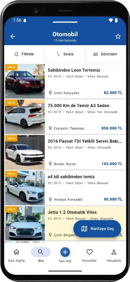 İlan listeleme sayfası