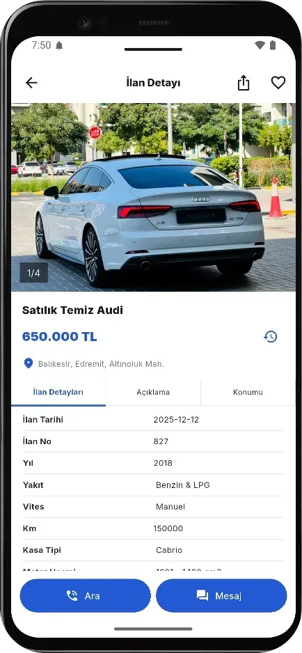 İlan detay ekranı
